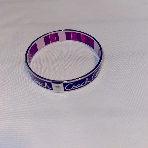 Coach Jewelry - Coach Purple and Silver Bangle Bracelet EUC